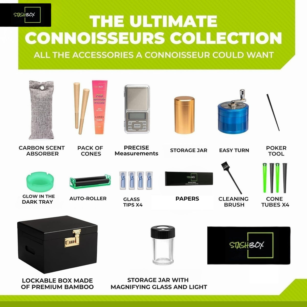 Infusion Buds Bamboo storage box with lock and accessory tray - image 3