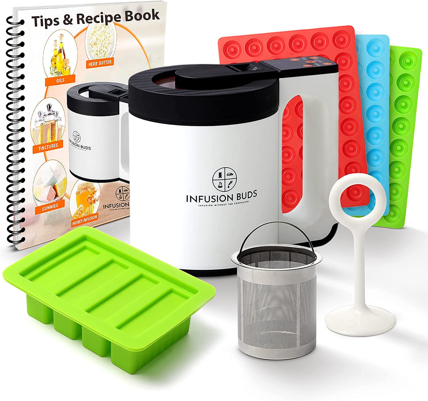 Infusion Buds 2-In-1 Decarboxylator and Butter Infuser Machine- Canna Butter Maker Machine | Herbal Butter & Oil Infuser Machine - Herbal Recipe Book & All Accessories Included