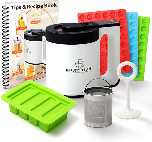 Infusion Buds 2-In-1 Decarboxylator and Butter Infuser Machine- Canna Butter Maker Machine | Herbal Butter & Oil Infuser Machine - Herbal Recipe Book & All Accessories Included