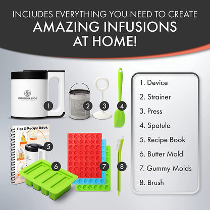 Infusion Buds 2-In-1 Decarboxylator and Butter Infuser Machine- Magic Canna Butter Maker Machine | Herbal Butter & Oil Infuser Machine - Herbal Recipe Book & All Accessories Included