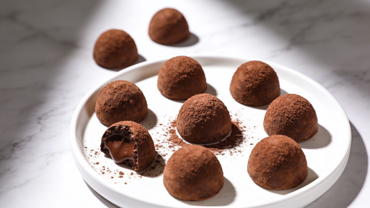 Homemade infused chocolate truffles for holiday gifts