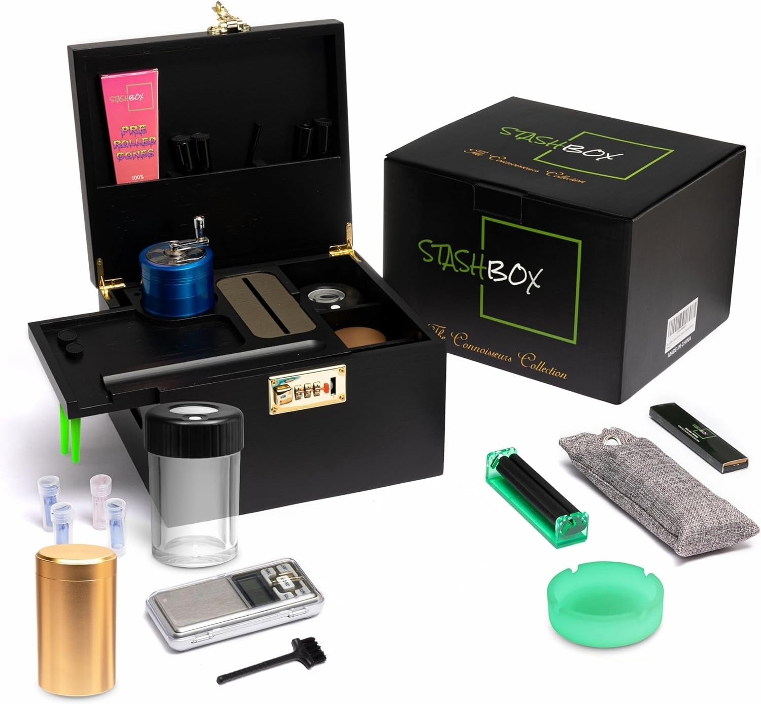 Bamboo Storage Box with Lock and Accessory Tray | Odor-Control Organizer for Tea, Spices, Coffee, and Valuables