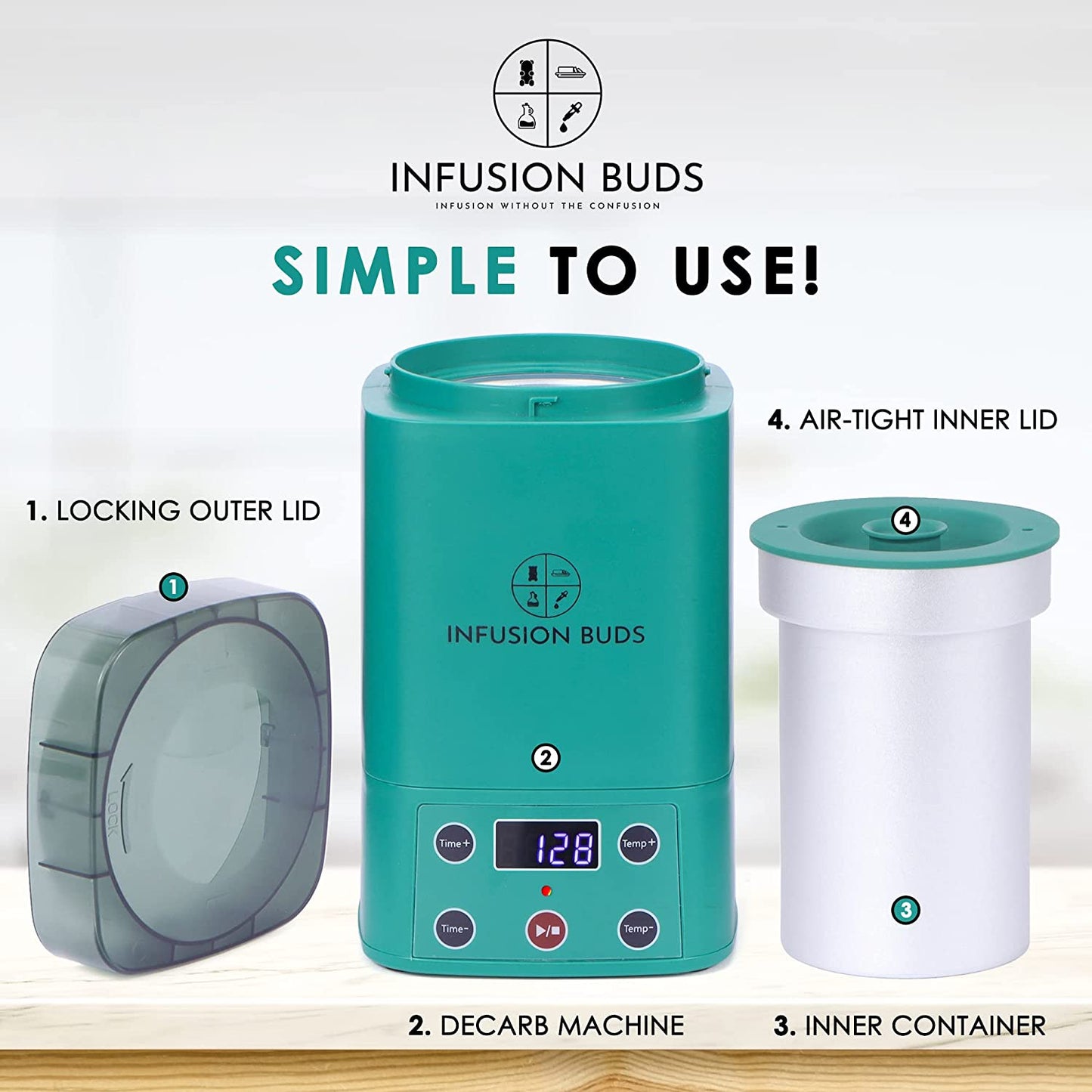 2 In 1 Decarboxylator & Infuser | Magic Butter Maker Machine & Oil Infuser Machine -Compact Design- Herbal Recipe Book & All Accessories Included