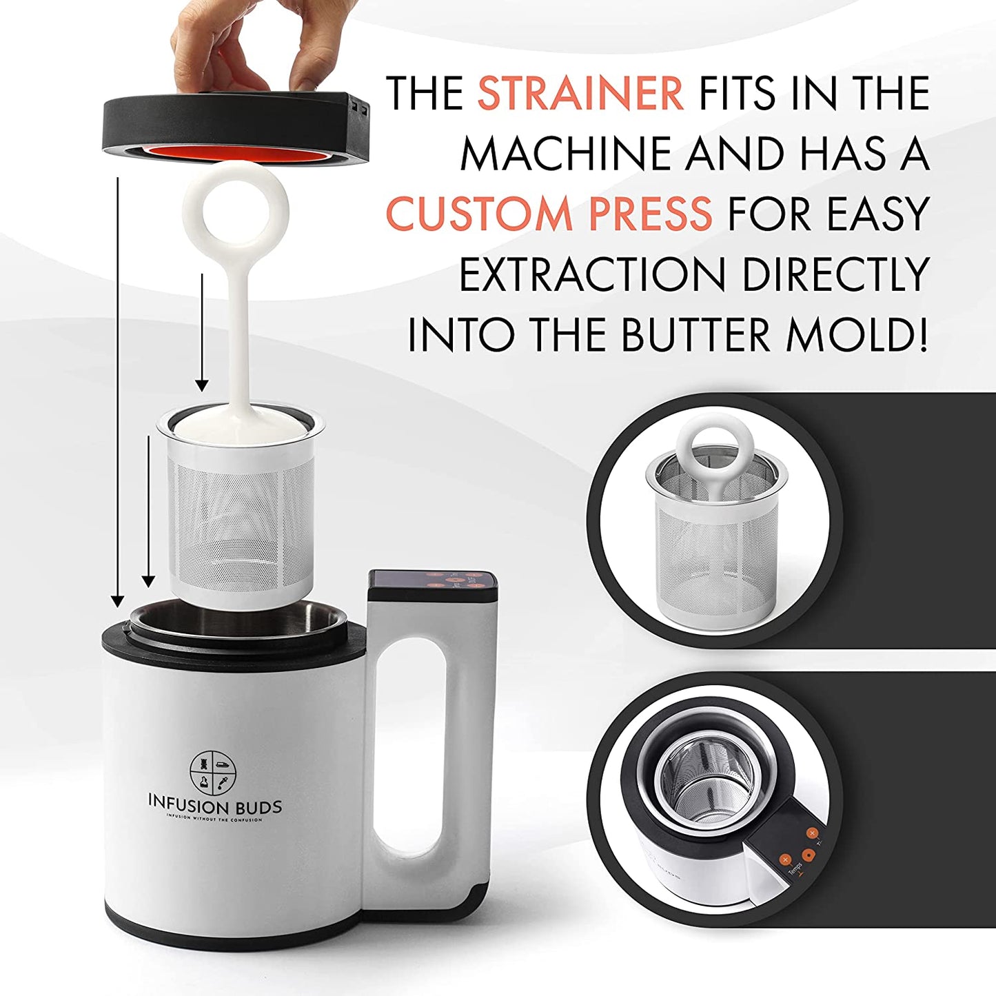 Infusion Buds 2-In-1 Decarboxylator and Butter Infuser Machine- Magic Canna Butter Maker Machine | Herbal Butter & Oil Infuser Machine - Herbal Recipe Book & All Accessories Included